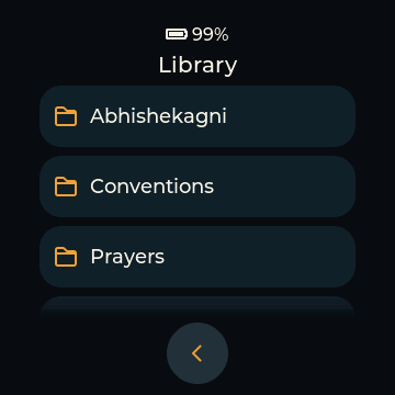 Library folders for talks, prayers and songs